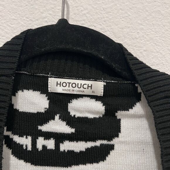 Hotouch Women's Knitted Black and White Skull Open Cardigan Halloween size XL - Picture 2 of 8